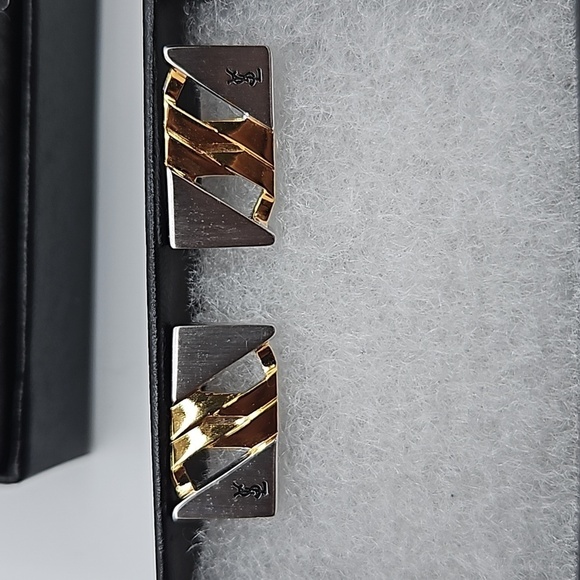 Yves Saint Laurent Gold and Silver Tie Bar and Cuff Link Set - Picture 5 of 5